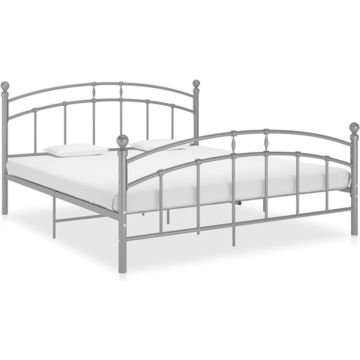 vidaXL Bedframe metaal grijs 140x200 cm