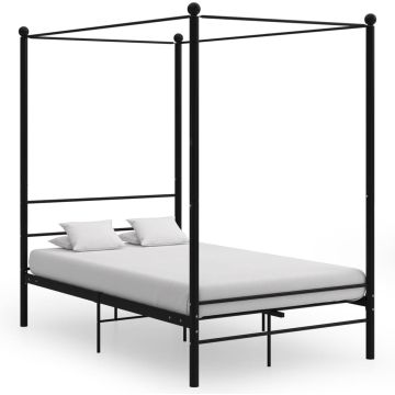 vidaXL Hemelbedframe metaal zwart 120x200 cm