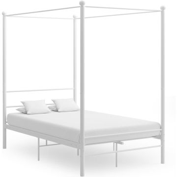 vidaXL Hemelbedframe metaal wit 120x200 cm