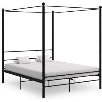 vidaXL Hemelbedframe metaal zwart 160x200 cm