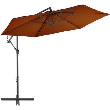 vidaXL Zweefparasol met aluminium paal 300 cm terracottakleurig