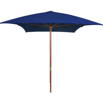 vidaXL Parasol met houten paal 200x300 cm blauw