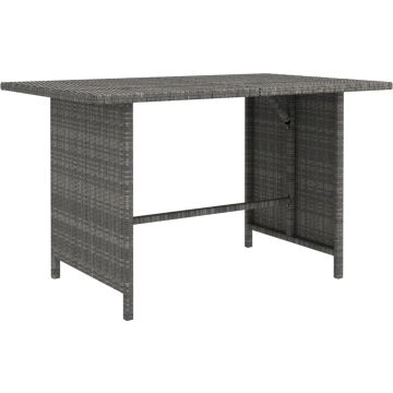 vidaXL Tuintafel 110x70x65 cm poly rattan grijs