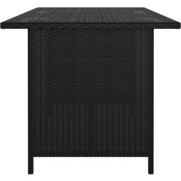 vidaXL Tuintafel 110x70x65 cm poly rattan zwart