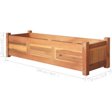 vidaXL Plantenbakken verhoogd 2 st 100x30x25 cm acaciahout