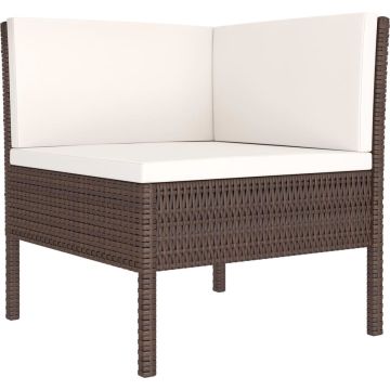 vidaXL 10-delige Loungeset met kussens poly rattan zwart