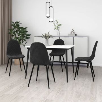 vidaXL Eetkamerstoelen 4 st fluweel zwart