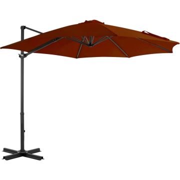 vidaXL Zweefparasol met aluminium paal 300 cm terracottakleurig