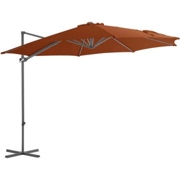 vidaXL Zweefparasol met stalen paal 300 cm terracottakleurig