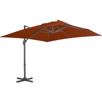 vidaXL Zweefparasol met aluminium paal 300x300 cm terracottakleurig