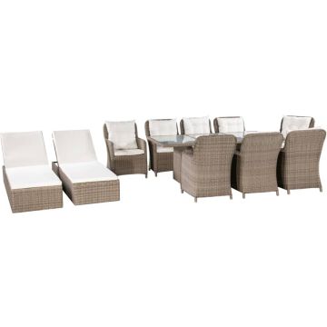 vidaXL 11-delige Tuinset poly rattan zwart