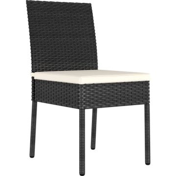 vidaXL Tuinstoelen 4 st poly rattan zwart