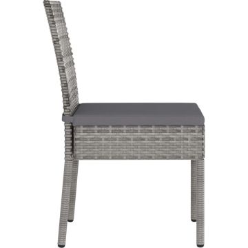 vidaXL Tuinstoelen 4 st poly rattan grijs