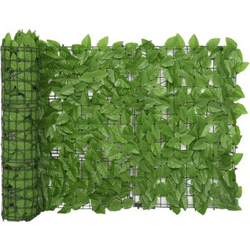 vidaXL Balkonscherm met groene bladeren 300x75 cm