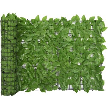 vidaXL Balkonscherm met groene bladeren 500x75 cm