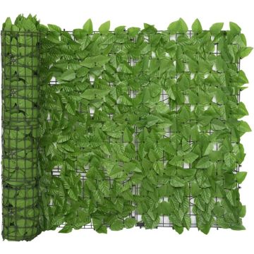 vidaXL Balkonscherm met groene bladeren 300x100 cm