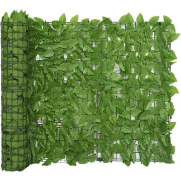 vidaXL Balkonscherm met groene bladeren 400x100 cm