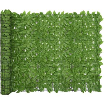 vidaXL Balkonscherm met groene bladeren 300x150 cm