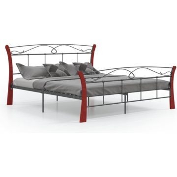 vidaXL Bedframe metaal zwart 140x200 cm