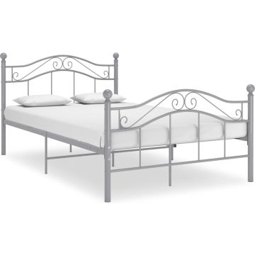 vidaXL Bedframe metaal grijs 120x200 cm