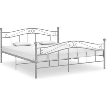 vidaXL Bedframe metaal grijs 140x200 cm