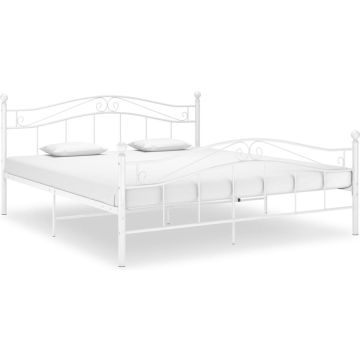 vidaXL Bedframe metaal wit 180x200 cm