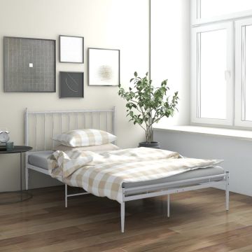 vidaXL Bedframe metaal wit 120x200 cm