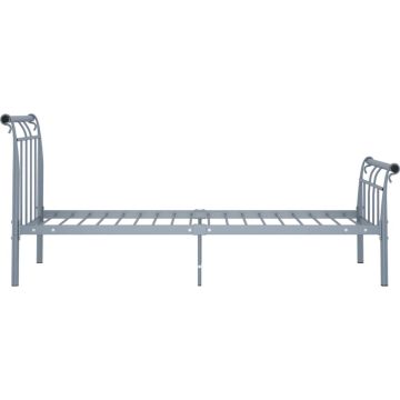 vidaXL Bedframe metaal grijs 100x200 cm