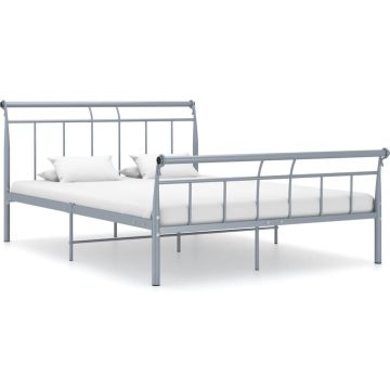 vidaXL Bedframe metaal grijs 140x200 cm