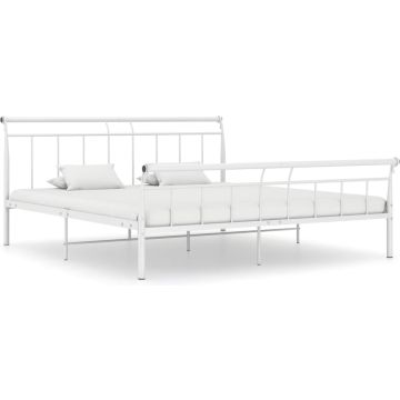 vidaXL Bedframe metaal wit 160x200 cm