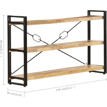 vidaXL-Boekenkast-met-3-schappen-140x30x80-cm-massief-mangohout