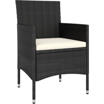 vidaXL 5-delige Loungeset poly rattan zwart