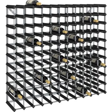 vidaXL Wijnrek voor 120 flessen massief grenenhout zwart