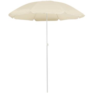 vidaXL Parasol met stalen paal 180 cm zandkleurig