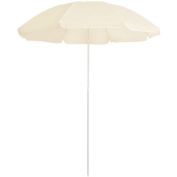 vidaXL Parasol met stalen paal 180 cm zandkleurig