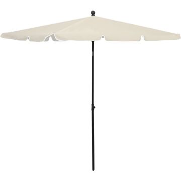 vidaXL Parasol met paal 210x140 cm zandkleurig