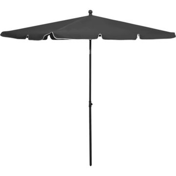 vidaXL Parasol met paal 210x140 cm antracietkleurig