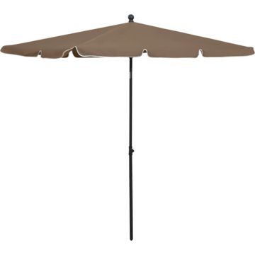 vidaXL Parasol met paal 210x140 cm taupe