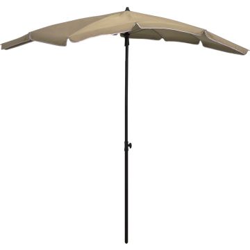 vidaXL Parasol met paal 200x130 cm taupe