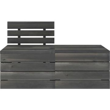 vidaXL 2-delige Loungeset pallet massief grenenhout donkergrijs