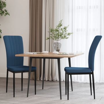 vidaXL Eetkamerstoelen 2 st fluweel blauw