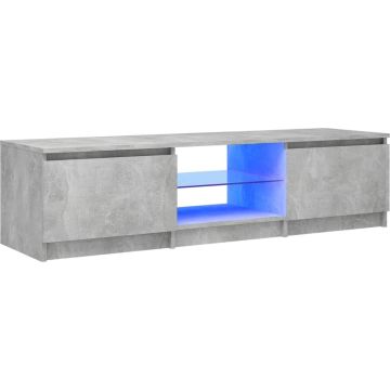 vidaXL Tv-meubel met LED-verlichting 140x40x35,5 cm betongrijs