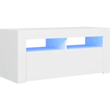 vidaXL Tv-meubel met LED-verlichting 90x35x40 cm wit