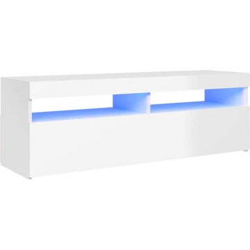 vidaXL Tv-meubel met LED-verlichting 120x35x40 cm hoogglans wit