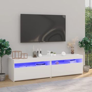 vidaXL Tv-meubelen 2 st met LED-verlichting 75x35x40 cm wit