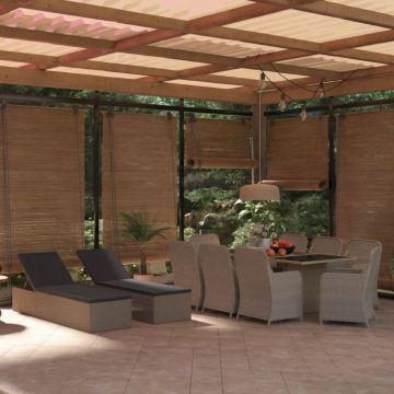 vidaXL 11-delige Tuinset poly rattan bruin