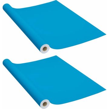 vidaXL Meubelfolies zelfklevend 2 st 500x90 cm PVC azuurblauw