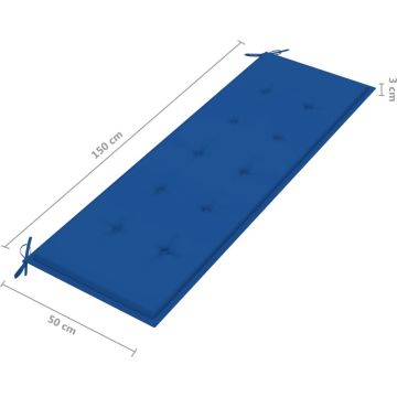 vidaXL Tuinbank 3-zits met kussen 150 cm massief eucalyptushout