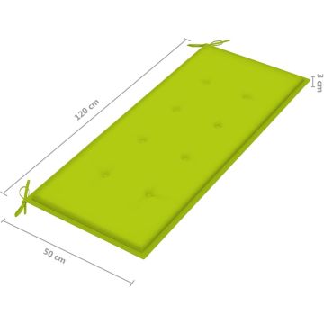 vidaXL Tuinbank 2-zits met kussen 120 cm eucalyptushout grijs