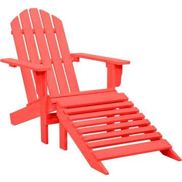 vidaXL Tuinstoel Adirondack met voetenbank massief vurenhout rood